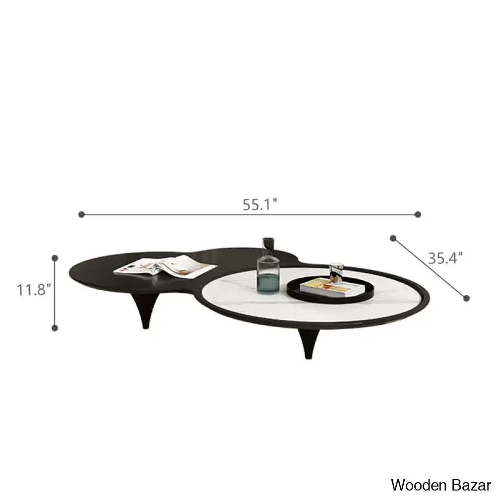 Marcheley 55.1’’ Modern Stylish Creative Stone Coffee And Center Table