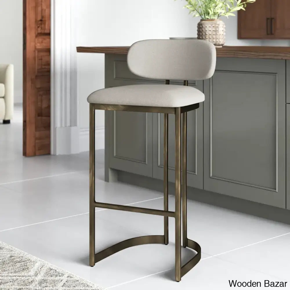 Margotz Upholstered Counter Stool With Metal Frame