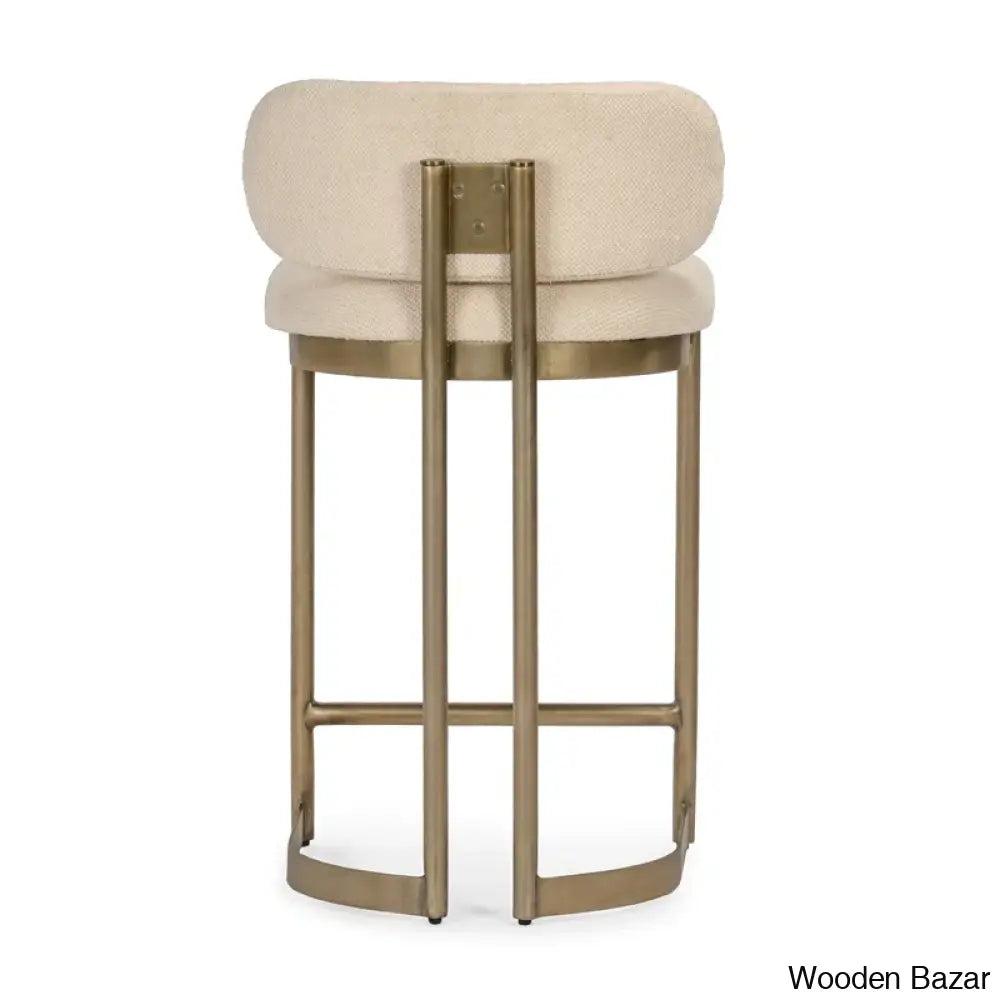 Margotz Upholstered Counter Stool With Metal Frame