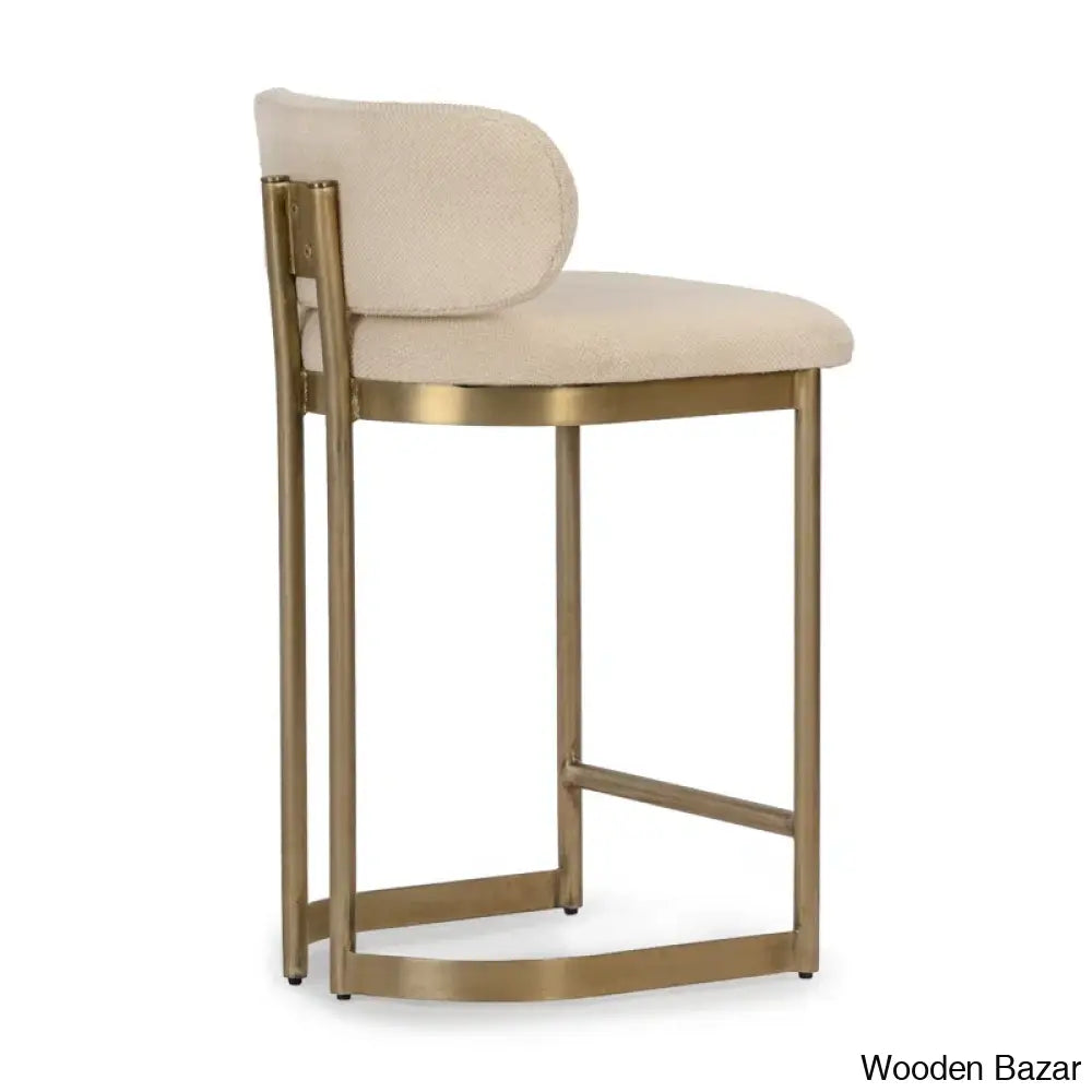 Margotz Upholstered Counter Stool With Metal Frame