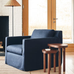Skirted Slipcover Chair - Wooden bazar