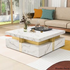 Maryann Square Storage Coffee Table With 4 Drawers And Center Table White