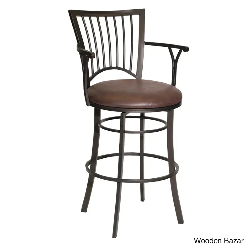 Maryrosey Swivel Upholstered Counter And Bar Stool With Metal Frame