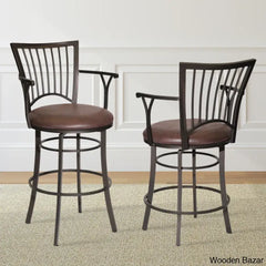 Maryrosey Swivel Upholstered Counter And Bar Stool With Metal Frame