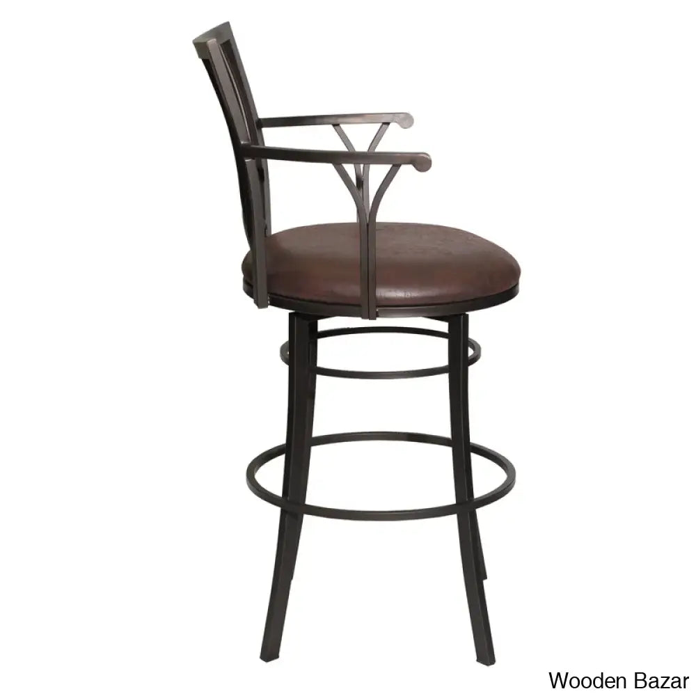 Maryrosey Swivel Upholstered Counter And Bar Stool With Metal Frame