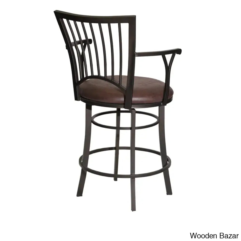 Maryrosey Swivel Upholstered Counter And Bar Stool With Metal Frame