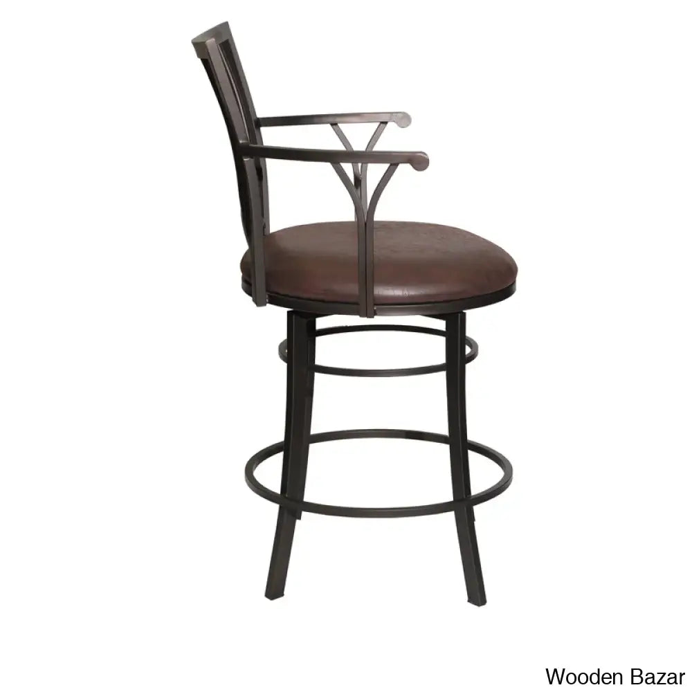 Maryrosey Swivel Upholstered Counter And Bar Stool With Metal Frame