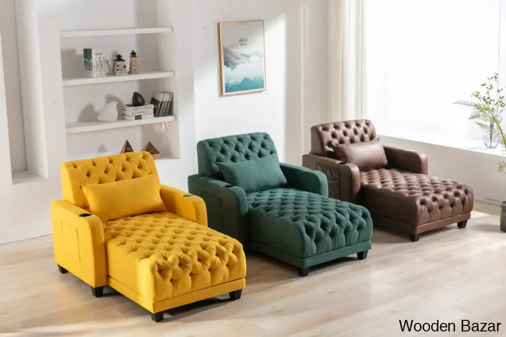 Mason Living Room Leisure Sofa /Barry Sofa - Wooden Bazar Yellow