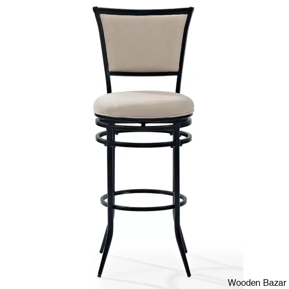 Massenac Swivel Upholstered Counter And Bar Stool With Metal Frame