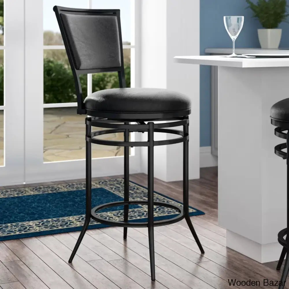 Massenac Swivel Upholstered Counter And Bar Stool With Metal Frame