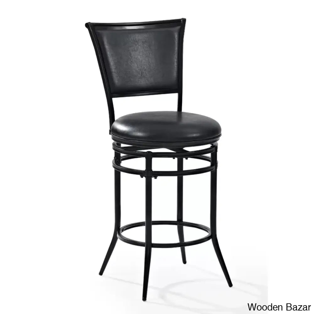 Massenac Swivel Upholstered Counter And Bar Stool With Metal Frame