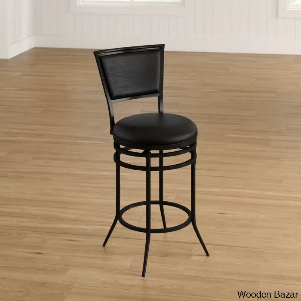 Massenac Swivel Upholstered Counter And Bar Stool With Metal Frame