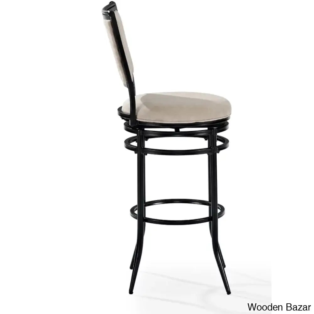 Massenac Swivel Upholstered Counter And Bar Stool With Metal Frame