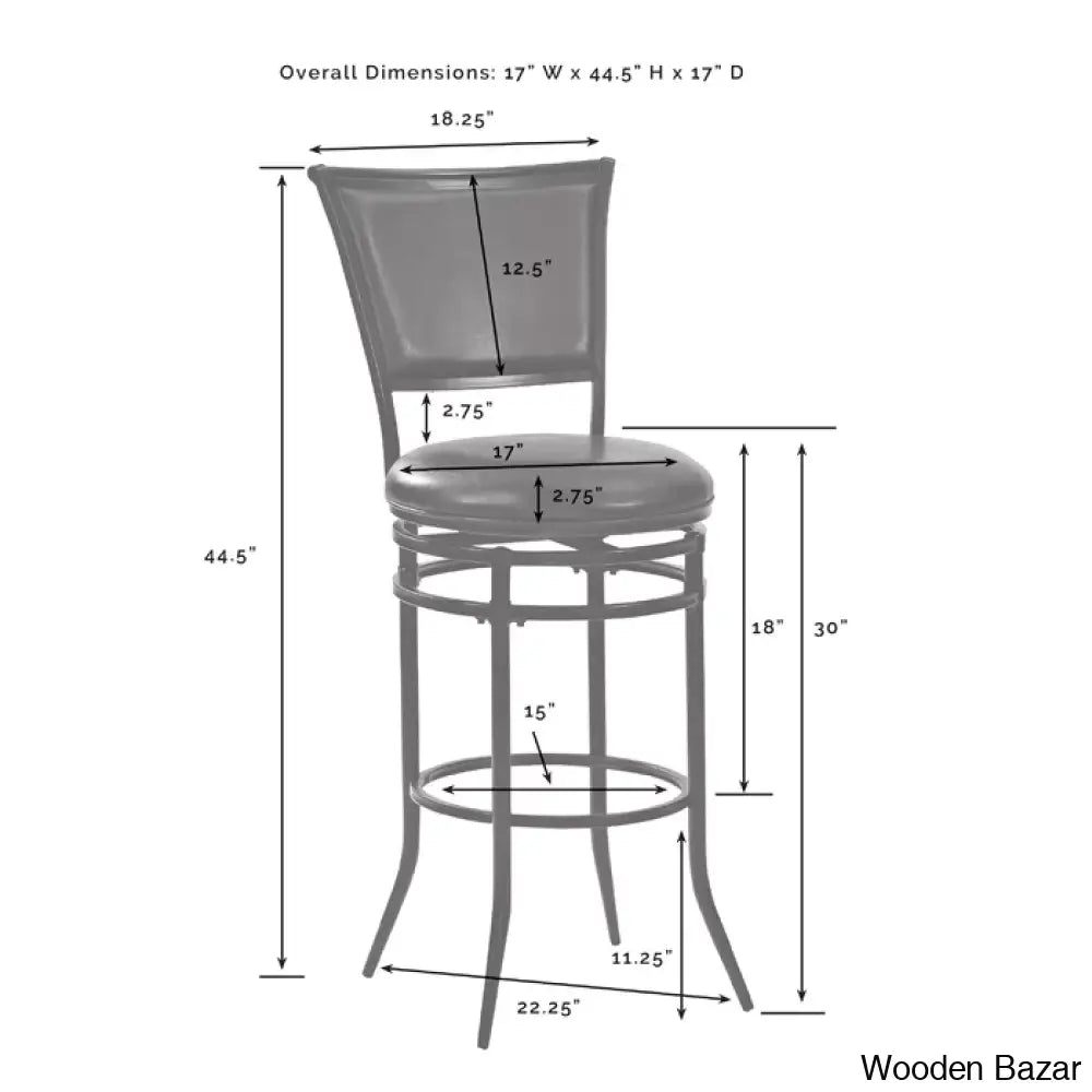 Massenac Swivel Upholstered Counter And Bar Stool With Metal Frame