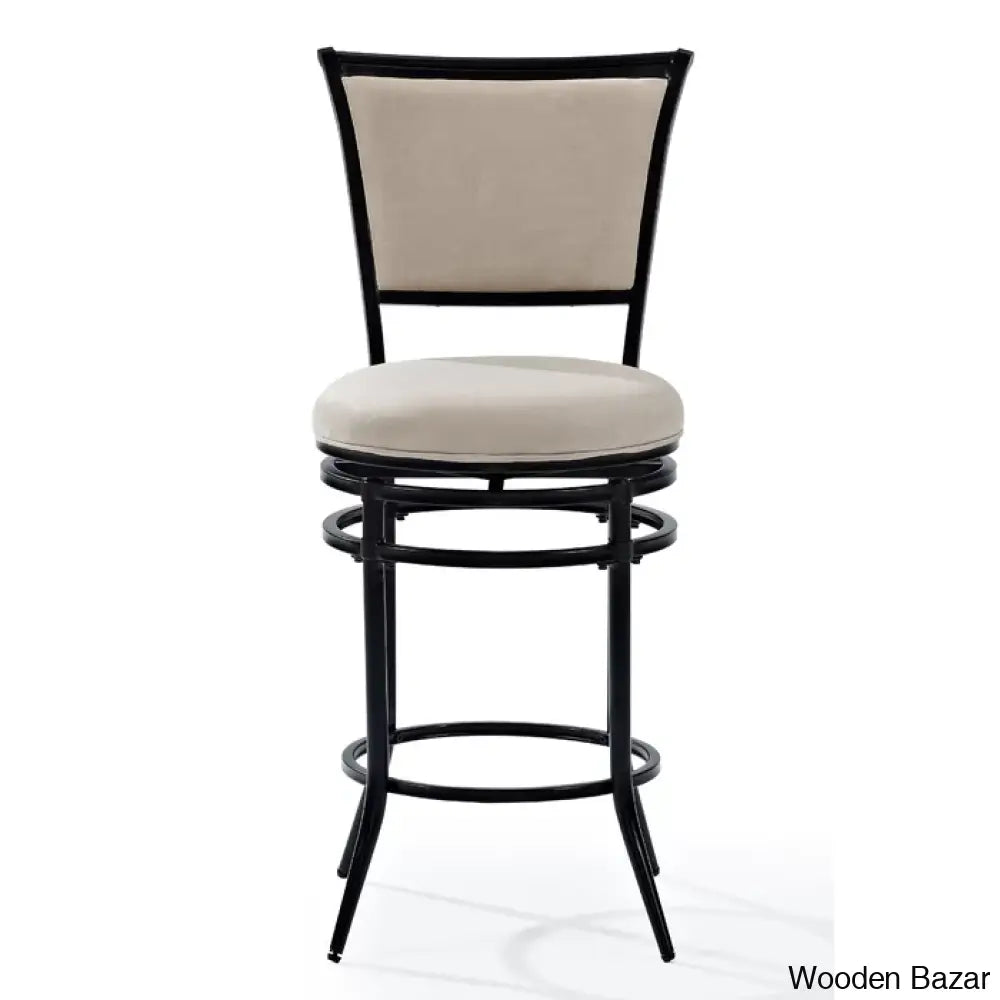 Massenac Swivel Upholstered Counter And Bar Stool With Metal Frame