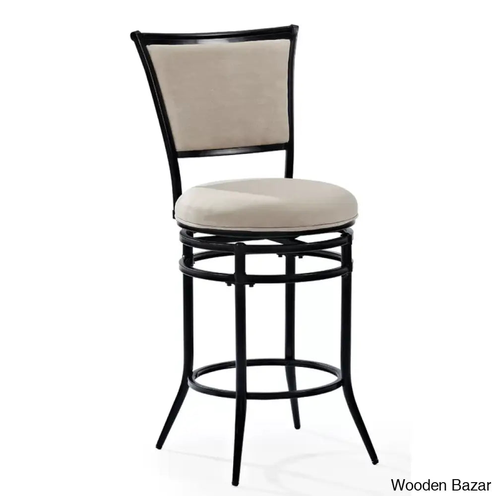 Massenac Swivel Upholstered Counter And Bar Stool With Metal Frame