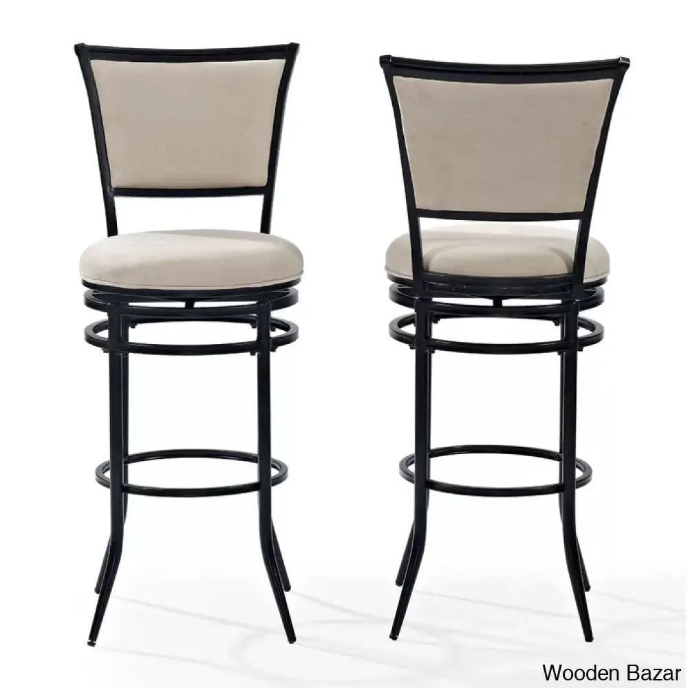 Massenac Swivel Upholstered Counter And Bar Stool With Metal Frame