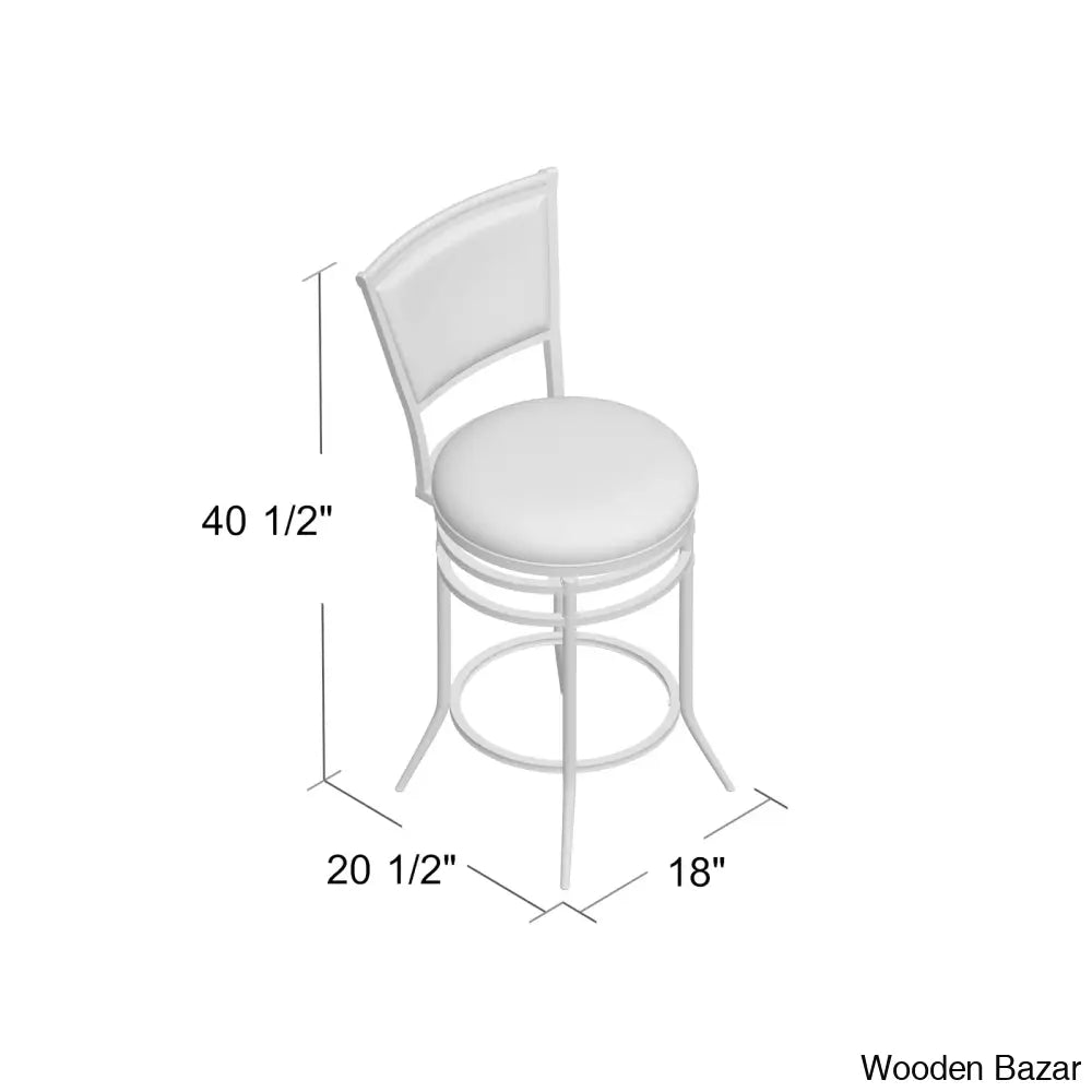 Massenac Swivel Upholstered Counter And Bar Stool With Metal Frame