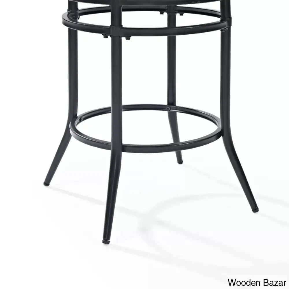 Massenac Swivel Upholstered Counter And Bar Stool With Metal Frame