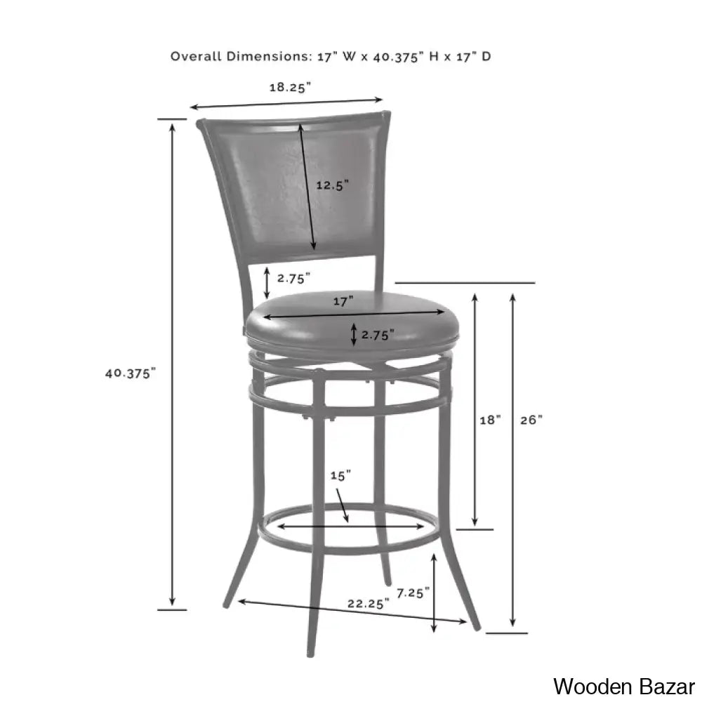 Massenac Swivel Upholstered Counter And Bar Stool With Metal Frame