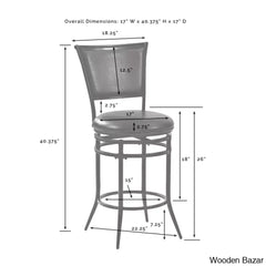Massenac Swivel Upholstered Counter And Bar Stool With Metal Frame