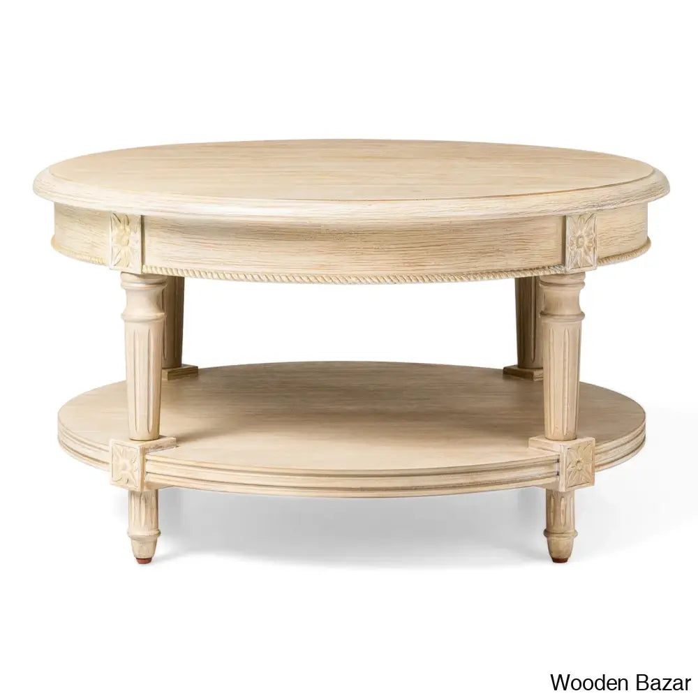 Maven Lane Pullman Round Wooden Coffee And Center Table