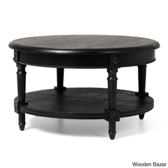 Maven Lane Pullman Round Wooden Coffee And Center Table