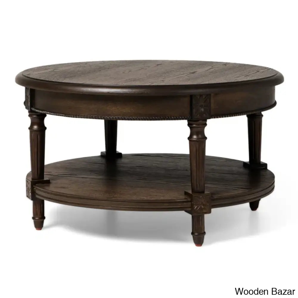 Maven Lane Pullman Round Wooden Coffee And Center Table