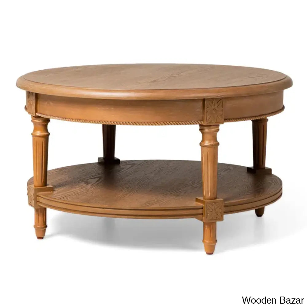 Maven Lane Pullman Round Wooden Coffee And Center Table