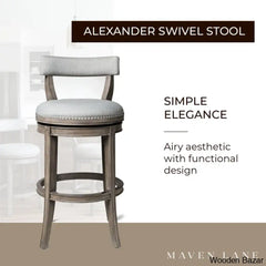 Mavenb Lane Alexander Swivel Counter And Bar Stool With Fabric Upholstery