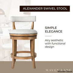 Mavenb Lane Alexander Swivel Counter And Bar Stool With Fabric Upholstery
