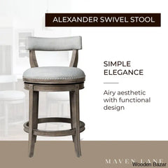 Mavenb Lane Alexander Swivel Counter And Bar Stool With Fabric Upholstery