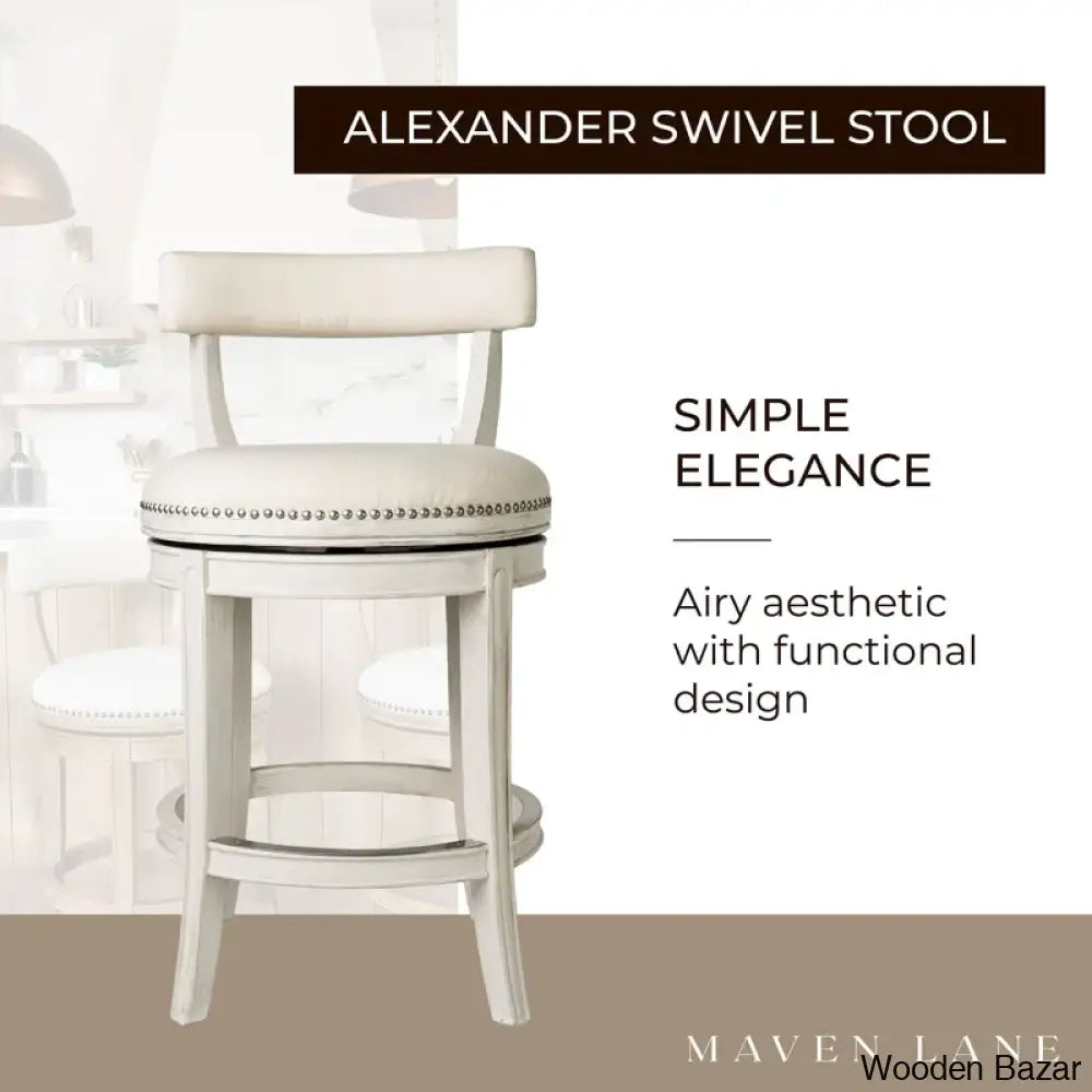 Mavenb Lane Alexander Swivel Counter And Bar Stool With Fabric Upholstery