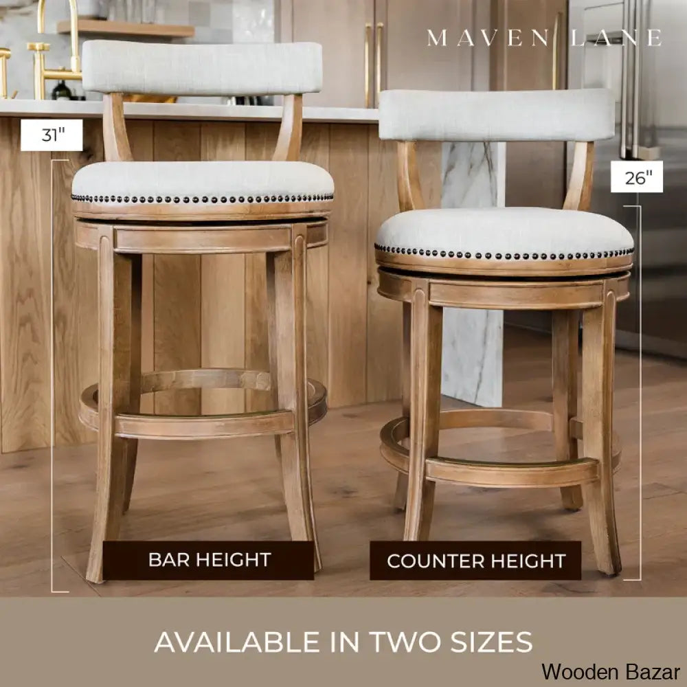 Mavenb Lane Alexander Swivel Counter And Bar Stool With Fabric Upholstery