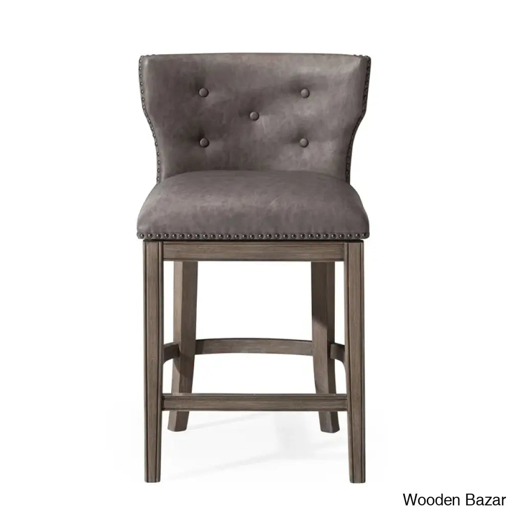 Mavenj Swivel Lane Hugo Counter And Bar Stool With Vegan Leather Upholstery