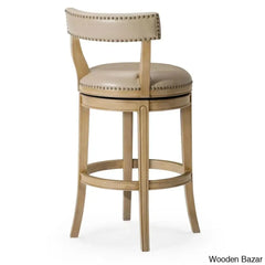 Mavenk Swivel Lane Alexander Counter And Bar Stool With Vegan Leather Upholstery