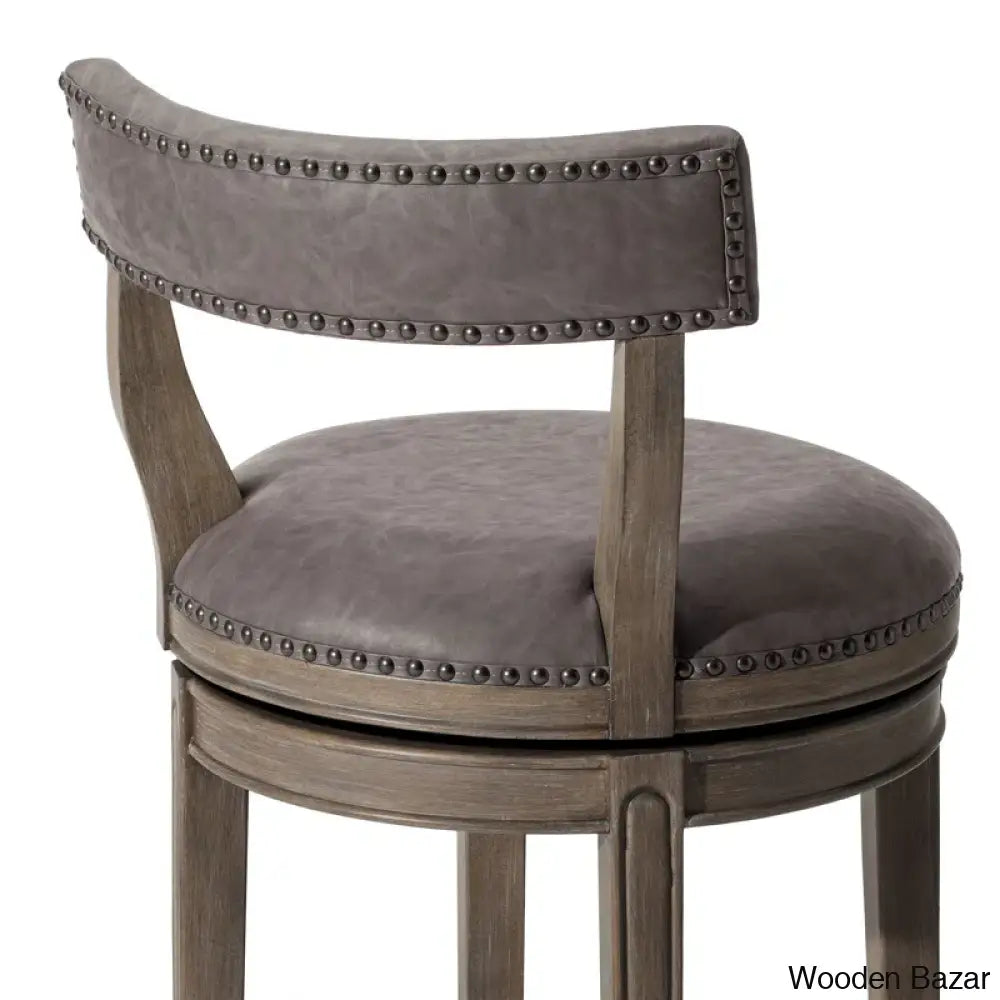 Mavenk Swivel Lane Alexander Counter And Bar Stool With Vegan Leather Upholstery