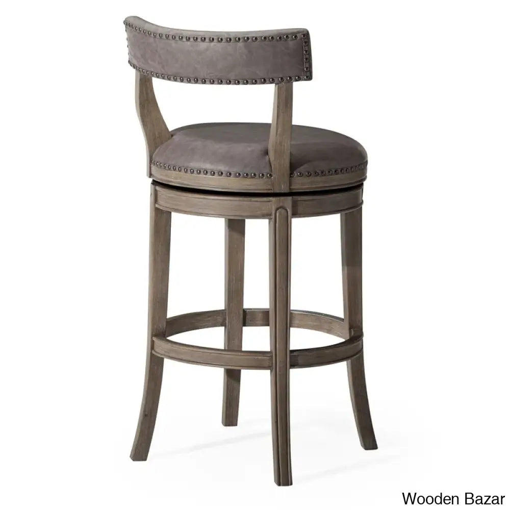 Mavenk Swivel Lane Alexander Counter And Bar Stool With Vegan Leather Upholstery