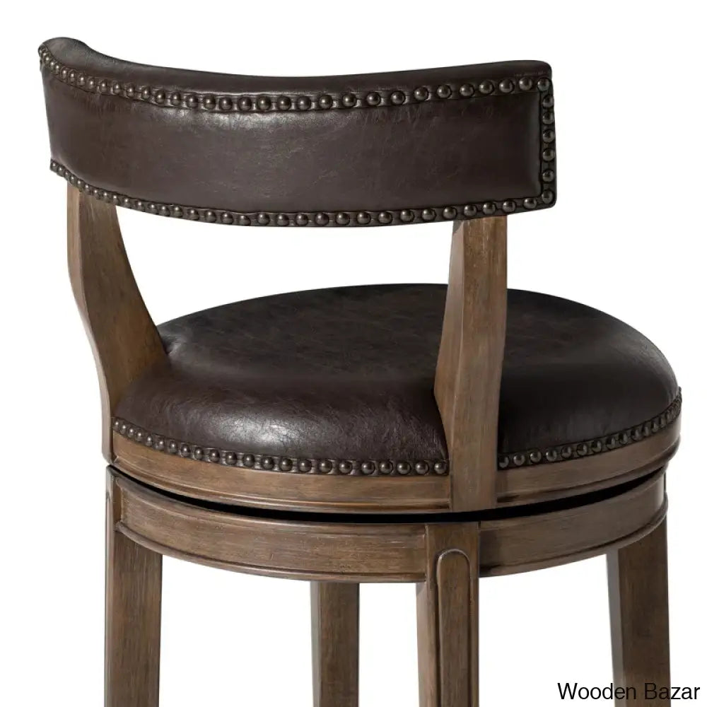 Mavenk Swivel Lane Alexander Counter And Bar Stool With Vegan Leather Upholstery