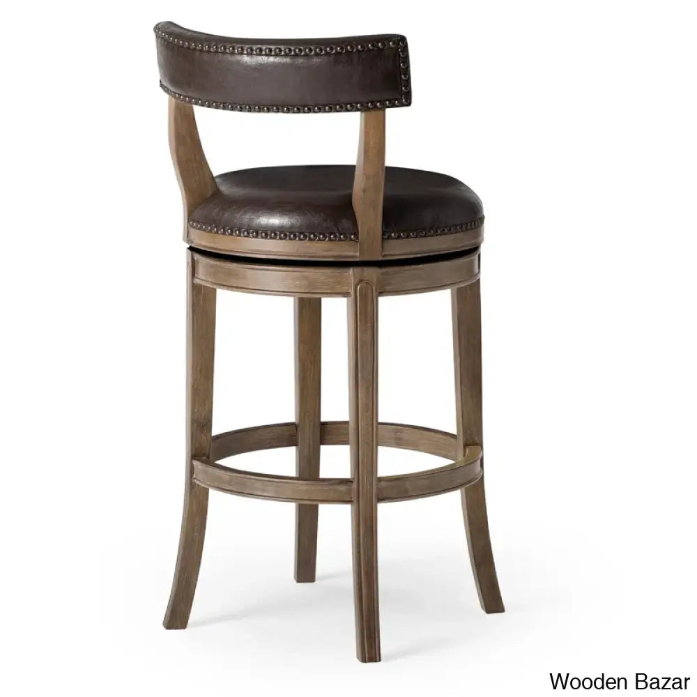 Mavenk Swivel Lane Alexander Counter And Bar Stool With Vegan Leather Upholstery