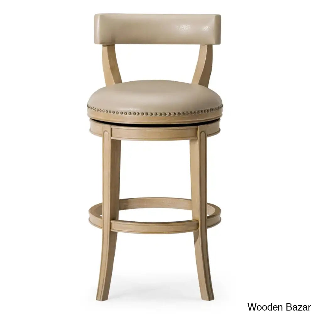 Mavenk Swivel Lane Alexander Counter And Bar Stool With Vegan Leather Upholstery