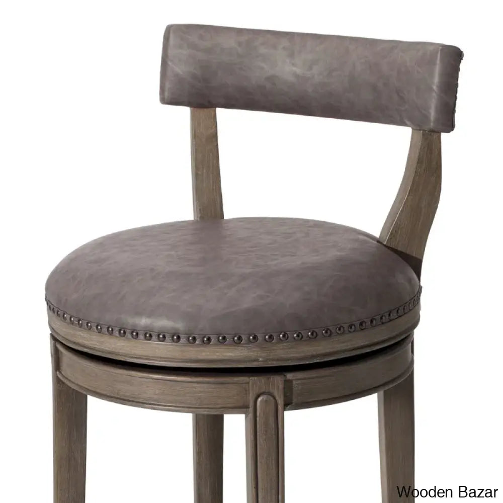 Mavenk Swivel Lane Alexander Counter And Bar Stool With Vegan Leather Upholstery