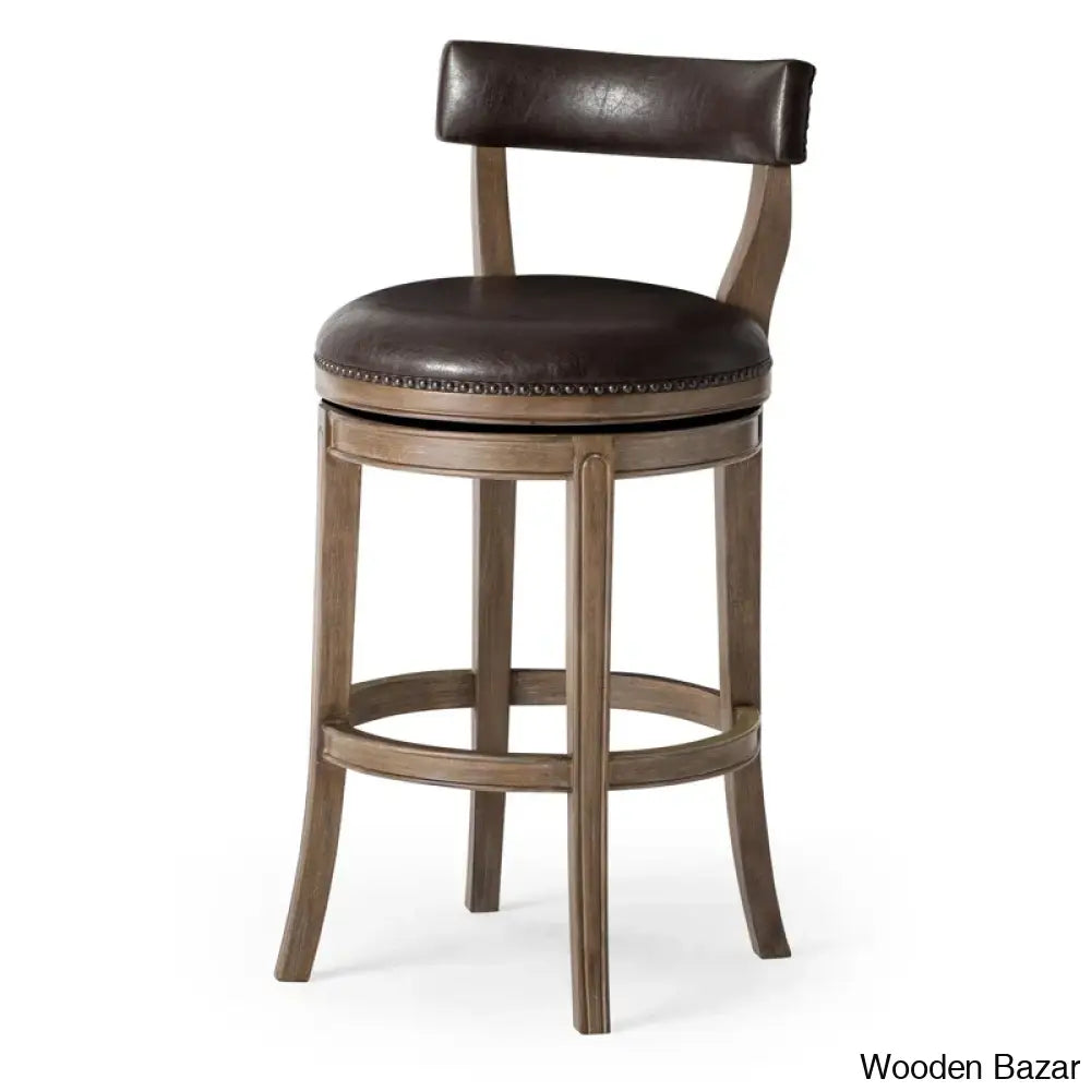 Mavenk Swivel Lane Alexander Counter And Bar Stool With Vegan Leather Upholstery