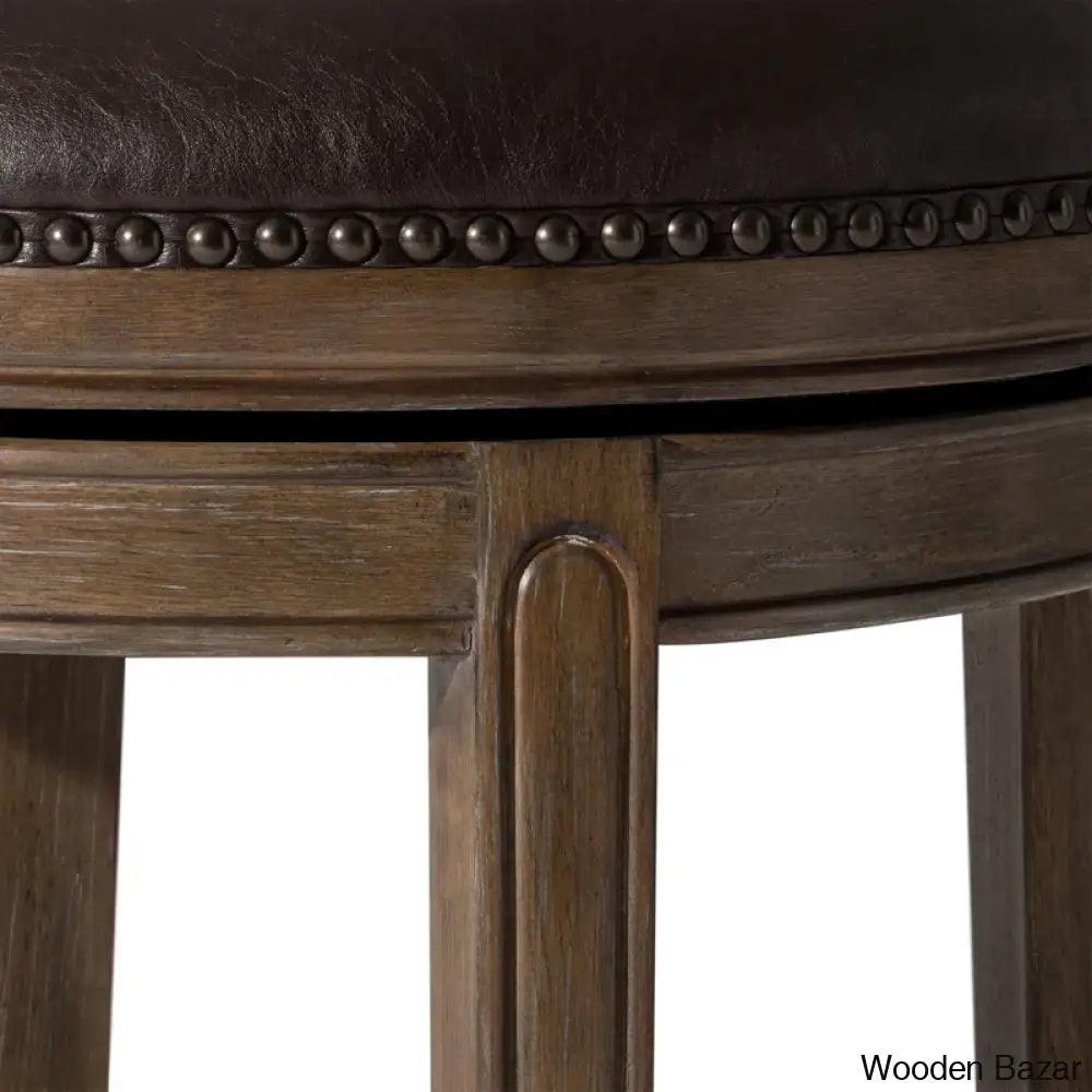 Mavenk Swivel Lane Alexander Counter And Bar Stool With Vegan Leather Upholstery