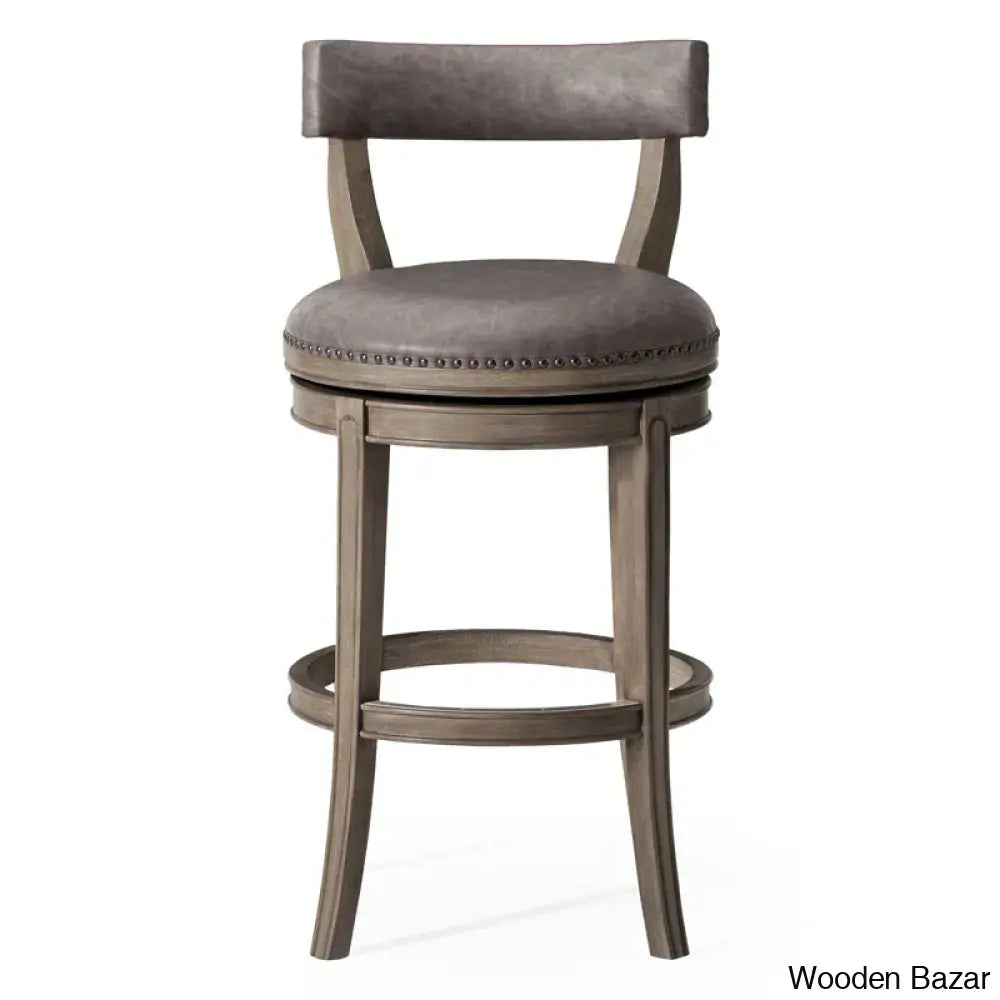 Mavenk Swivel Lane Alexander Counter And Bar Stool With Vegan Leather Upholstery