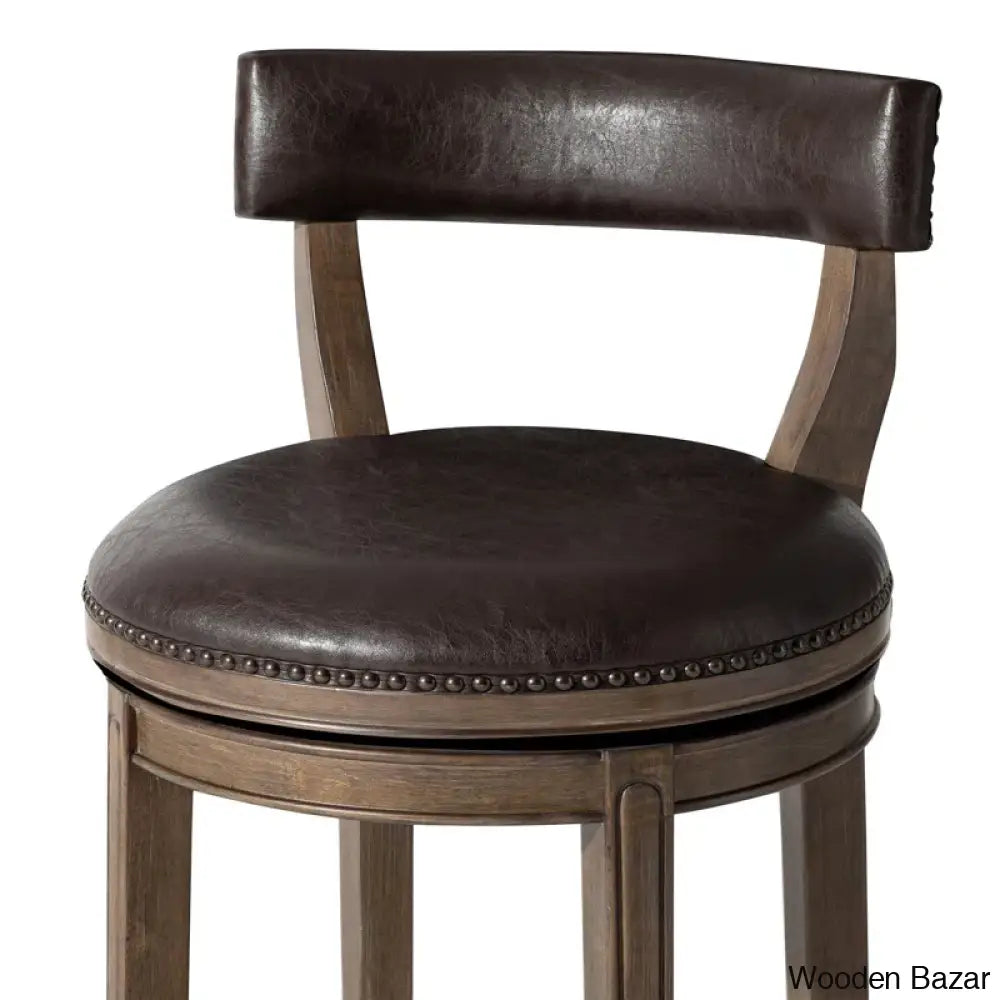 Mavenk Swivel Lane Alexander Counter And Bar Stool With Vegan Leather Upholstery