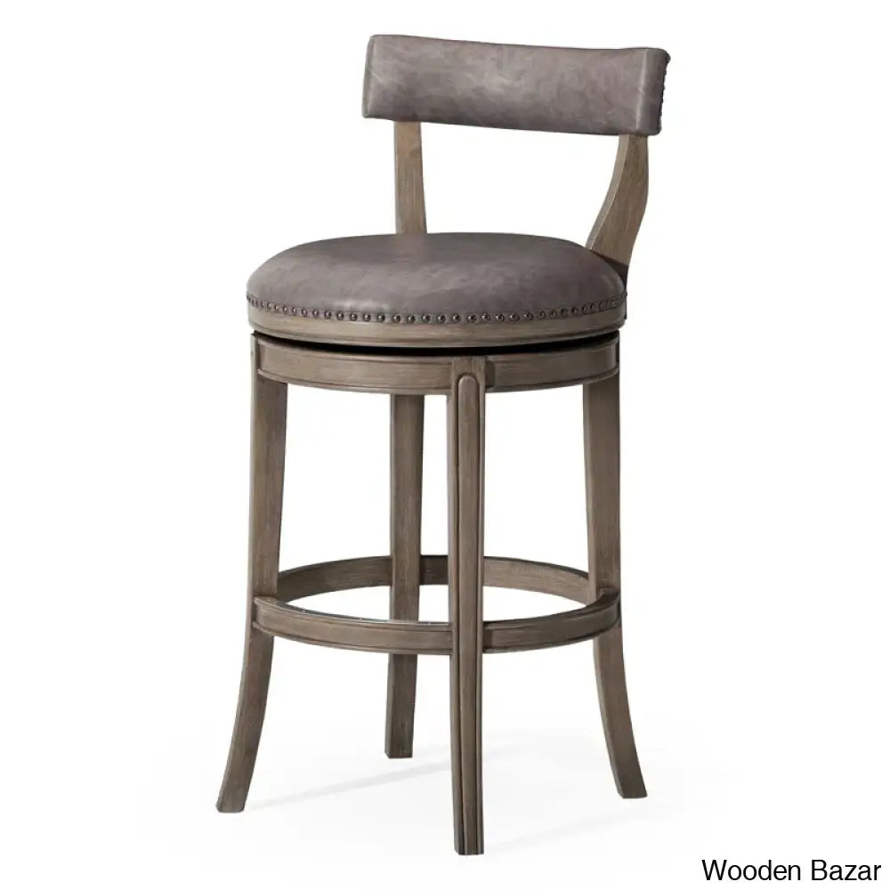 Mavenk Swivel Lane Alexander Counter And Bar Stool With Vegan Leather Upholstery Reclaimed Oak /