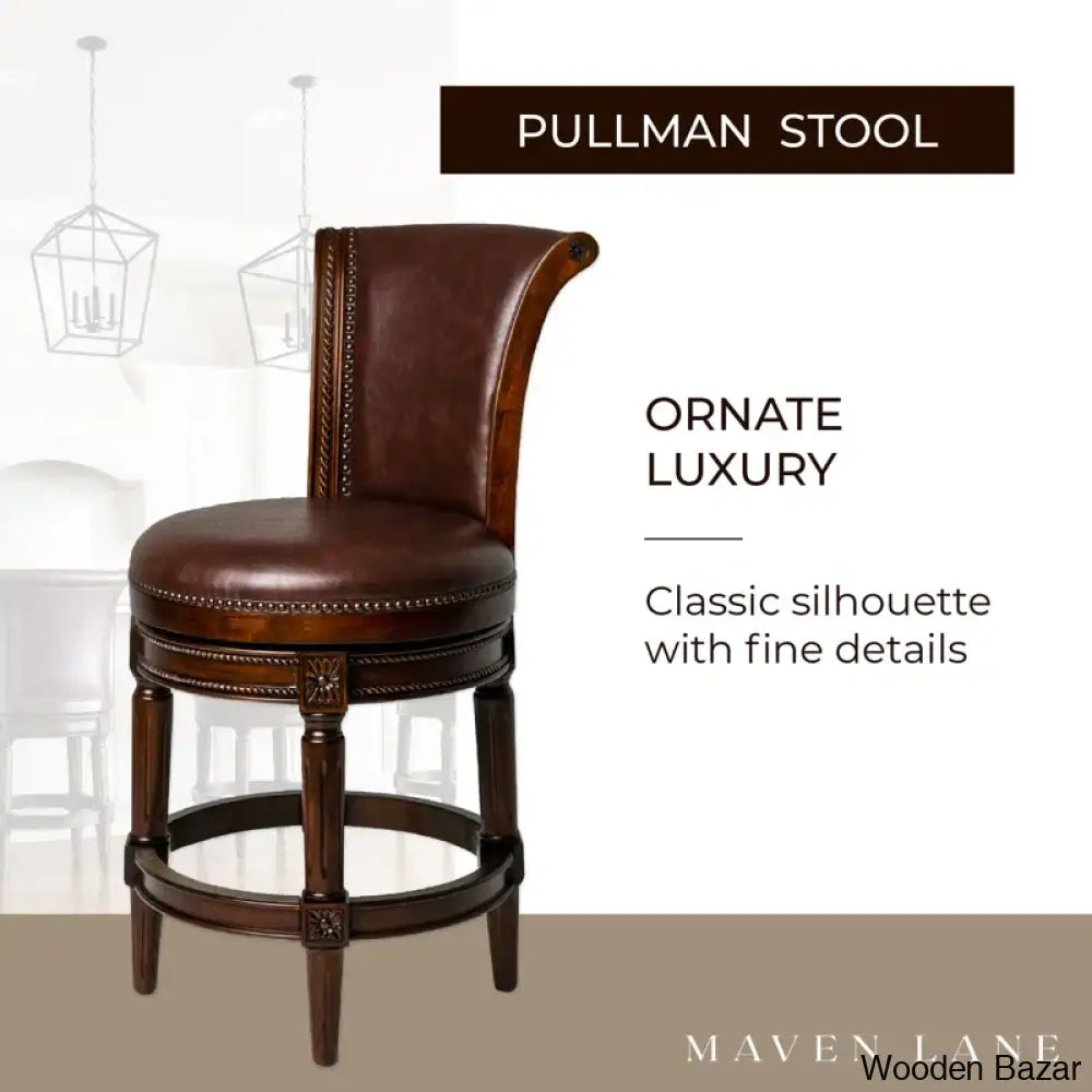 Mavenp Swivel Lane Pullman Counter And Bar Stool With Fabric Upholstery