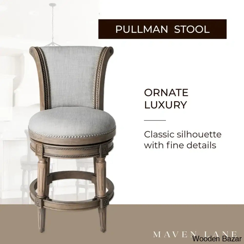 Mavenp Swivel Lane Pullman Counter And Bar Stool With Fabric Upholstery