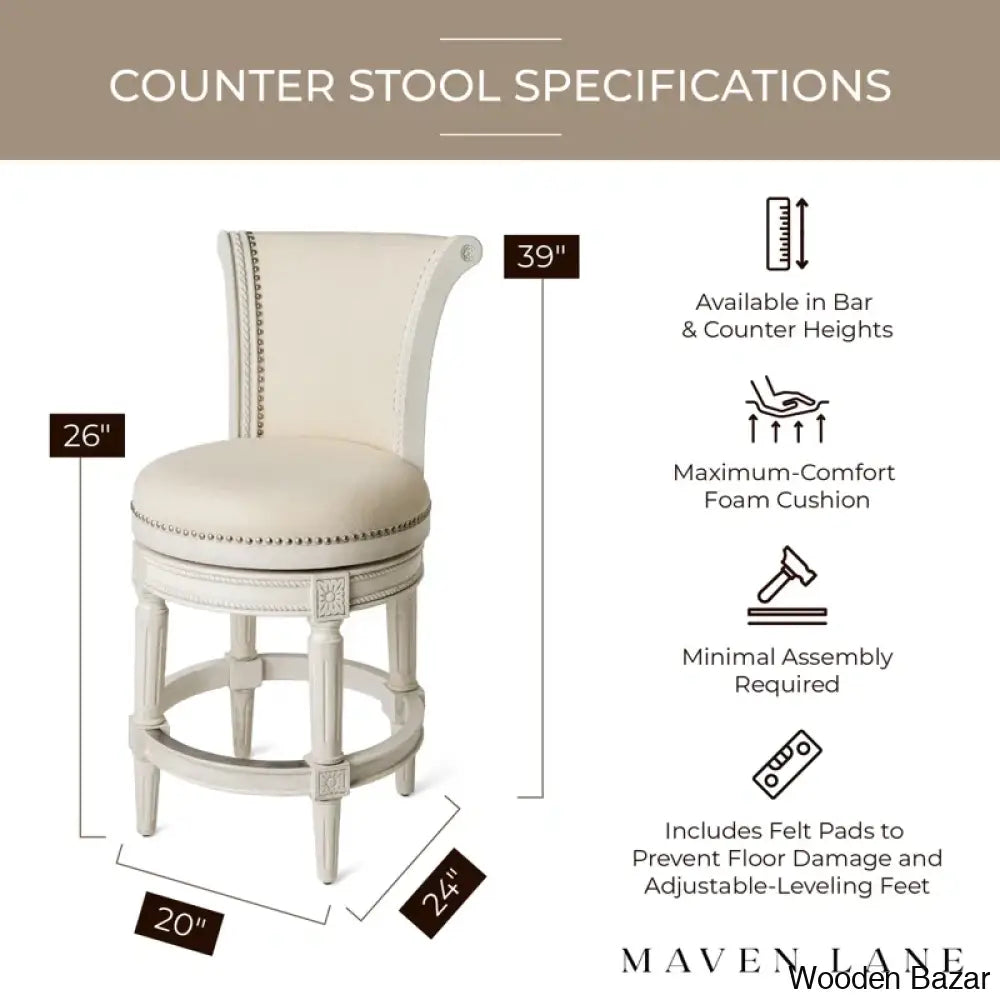 Mavenp Swivel Lane Pullman Counter And Bar Stool With Fabric Upholstery